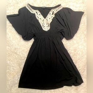 My Michelle Boho Elastic Waisted Lace Trimmed  Dress  Sz M EUC